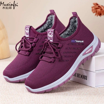 2025 Cotton Shoes for Women's Winter New Style Plush Thick Straps Versatile Cotton Boots Anti Slip Comfortable Plus Size 36-43