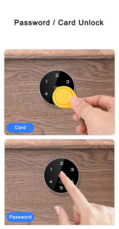 Zinc Alloy Touch Digital Password RFID IC Card Cabinet Drawer Lock Built-in Lithium Battery