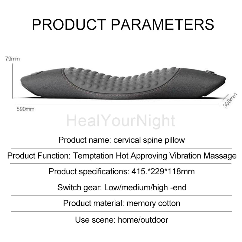 Waist Pillow Pad, Electric Massage, Lying Flat Waist Pain Waist Support, with Heating, Vibrating Features.