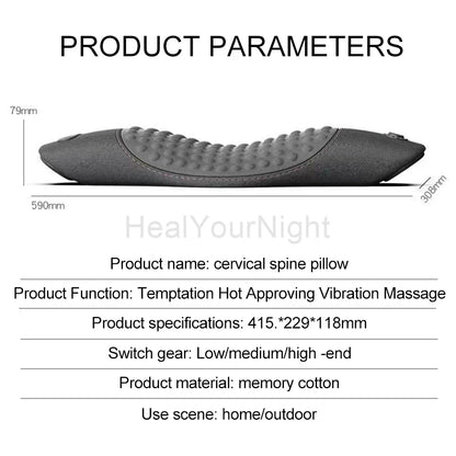 Waist Pillow Pad, Electric Massage, Lying Flat Waist Pain Waist Support, with Heating, Vibrating Features.