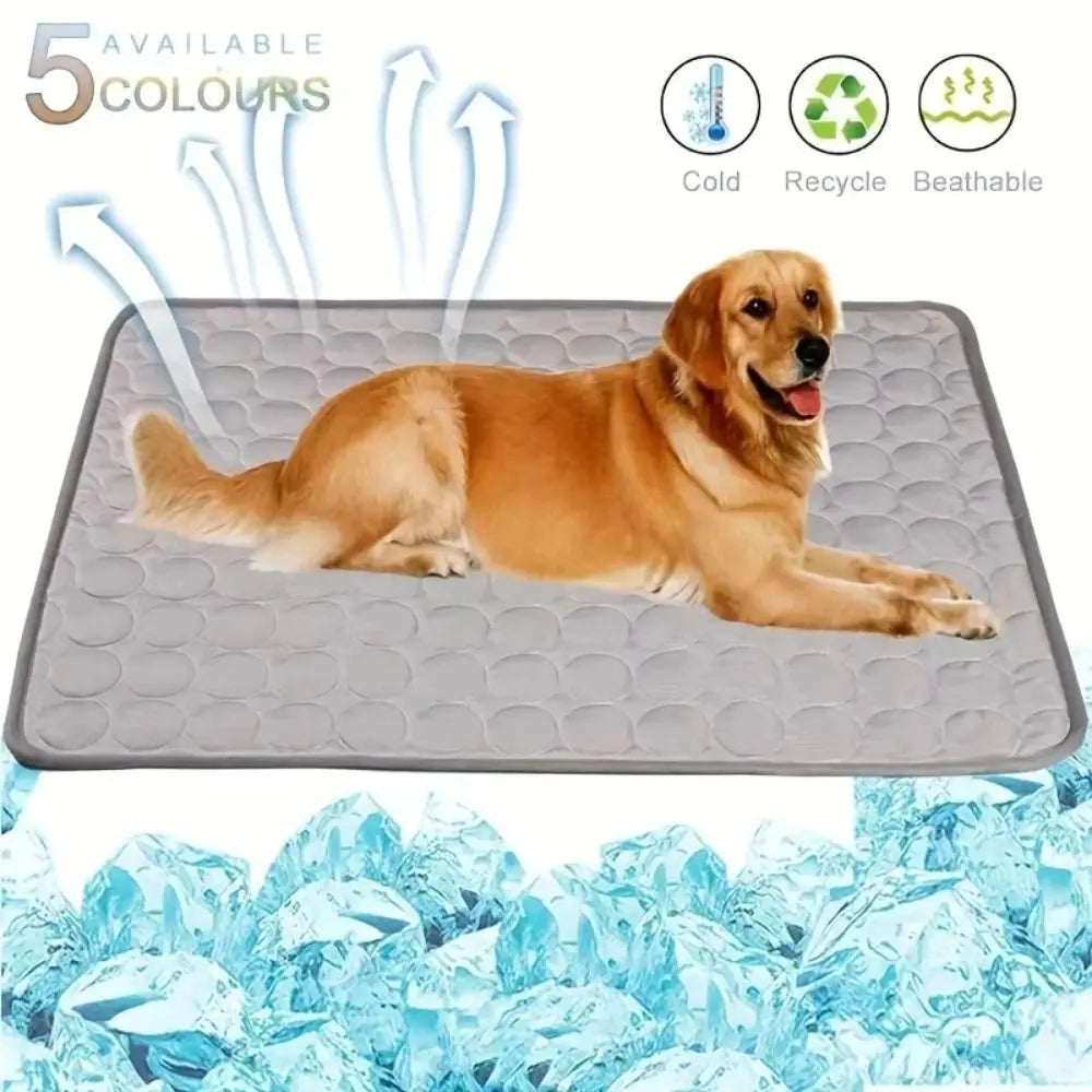 Dog Cooling Mat Summer Pad Mat For Dogs Cat Ice Silk Blanket Sofa Breathable Pet Dog Bed Summer Washable For Small Large Dog Cat