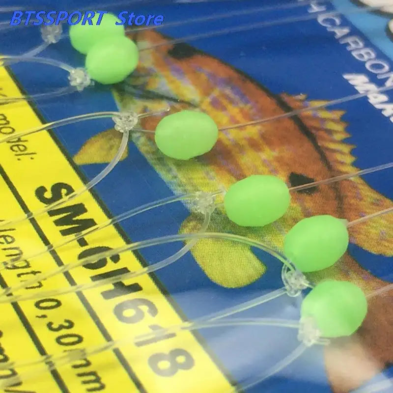 6pcs/set noctilucence Mackerel Feathers Bass Cod Sea Fishing Tackle Boat Luminous Fishing Hook Treble Fishing Lures