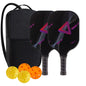 Graphite Pickleball Paddles Set of 2 USAPA Approved Carbon Fiber Surface Anti-Slip Sweat-Absorbing Grip Portable Carry Bag