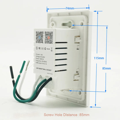 Melery Brazil WiFi Smart Wall Socket USB Tuya Electrical Plug Outlet PC/Glass Panel Alexa Google Home,Whole House Intelligence