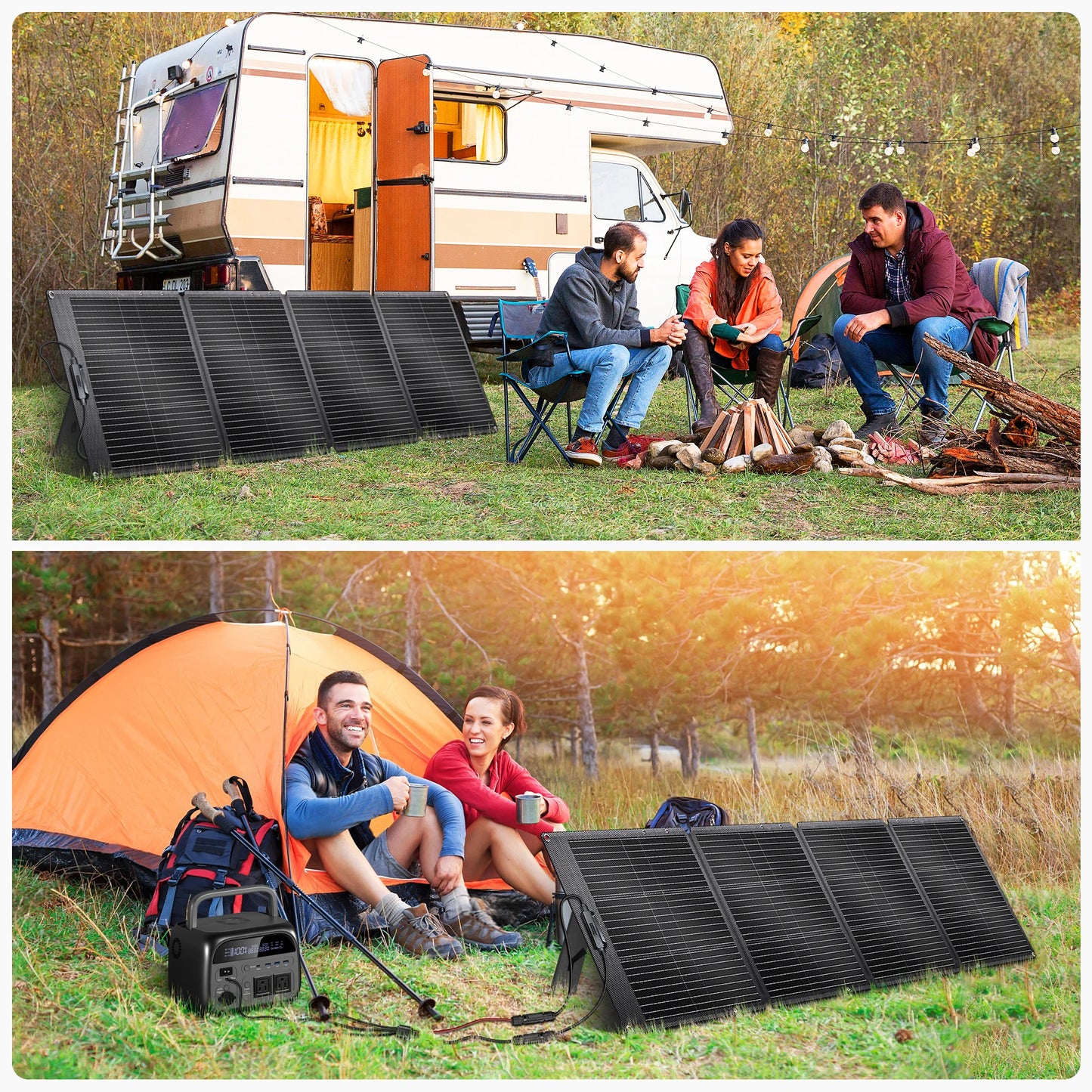 200W Flexible ETFE New Rigid Solar Panel Foldable 12V to 24V Monocrystalline For Camping IP68 Waterproof EU Warehouse Shipping