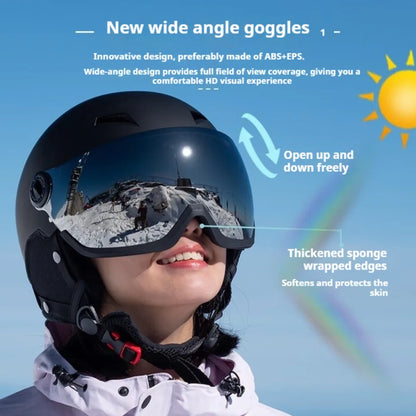 Ski Helmet Men Snow Goggles In One Anti-Impact Skiing Helmet For Adult Women Ski Skateboard Snowboard Safety Helmet Female Male