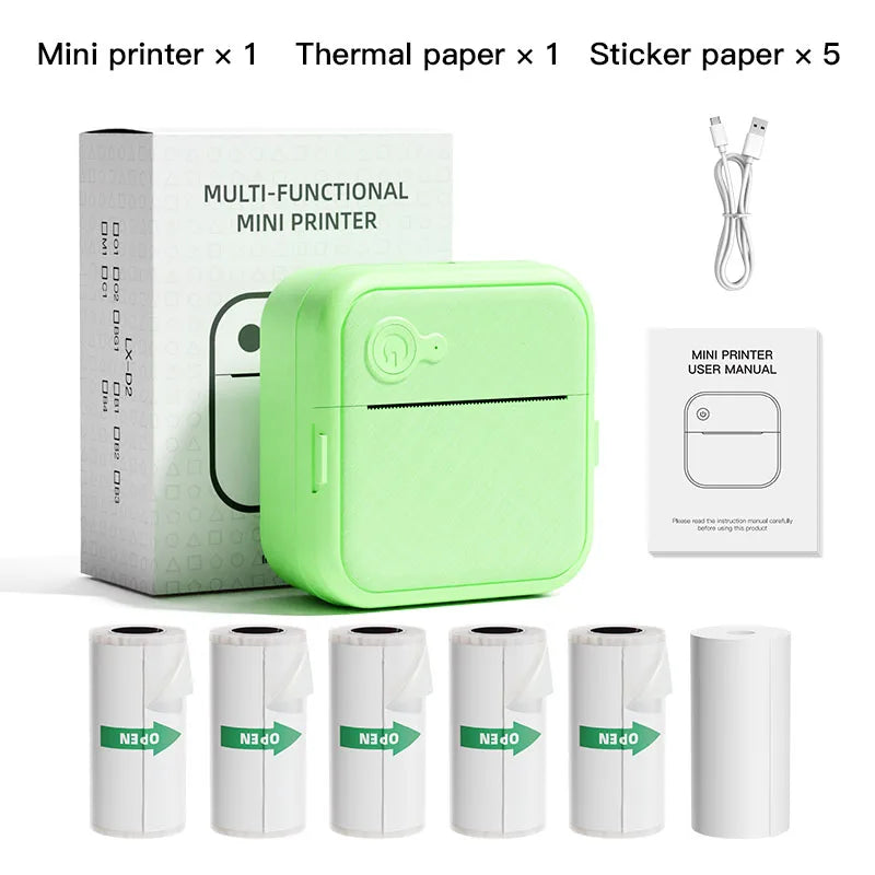 DOLEWA D8 Portable Mini Printers Wireless Bluetooth Inkless Sticker Maker Printer Tag Price Machine for Office School Kitchen