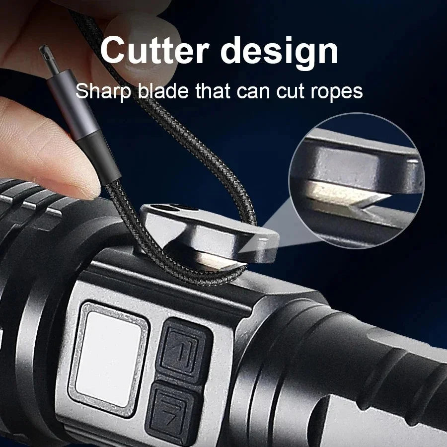 20000000LM Most Powerful Flashlights Super Bright White Laser Torch Waterproof Hand Lamp Magnetic With Tail Knife Lantern