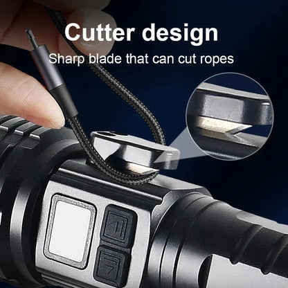 20000000LM Most Powerful Flashlights Super Bright White Laser Torch Waterproof Hand Lamp Magnetic With Tail Knife Lantern