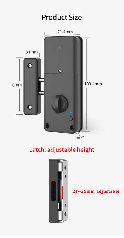 No Drilling Smart Tuya App Bluetooth Indoor Invisible Lock for Wooden Door Electronic 13.56 IC Card Lock Support Gateway to Wifi