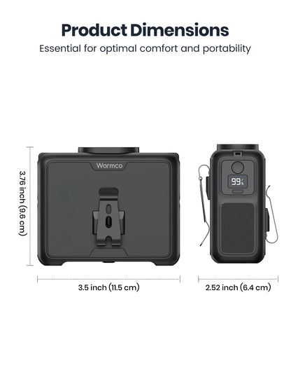 Warmco 20000mAh Portable Neck Waist Fan 72H Battery 4Speeds 15000RPM Clip On Wearable Belt Cooling Fan LED Flashlight Power Bank