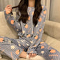 Adorable Sweet Coral Fce Thiened Autumn Winter Spwear Women's Casual Home Clothes Set Long Pants Comfortable Leisure ...