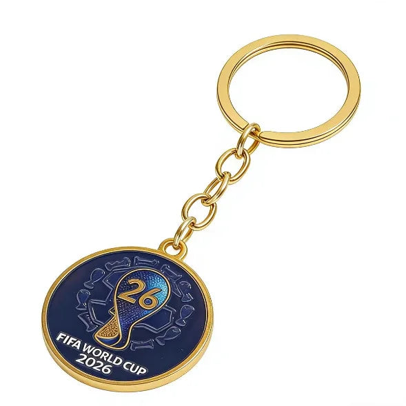 2026 FIFA World Cup Enamel Metal Keychain, UV Printed Soccer Key Ring, Football Fan Souvenir, Car Bag Pendant, Sports Gift