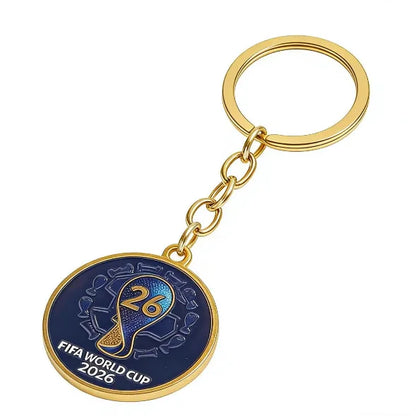 2026 FIFA World Cup Enamel Metal Keychain, UV Printed Soccer Key Ring, Football Fan Souvenir, Car Bag Pendant, Sports Gift