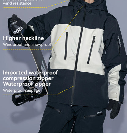 COPOZZ Skiing Coats Winter Warm Women Men Tracksuit Hooded Sports Snowboard Jacket Mountain Female Outwear Windproof Ski Clothes