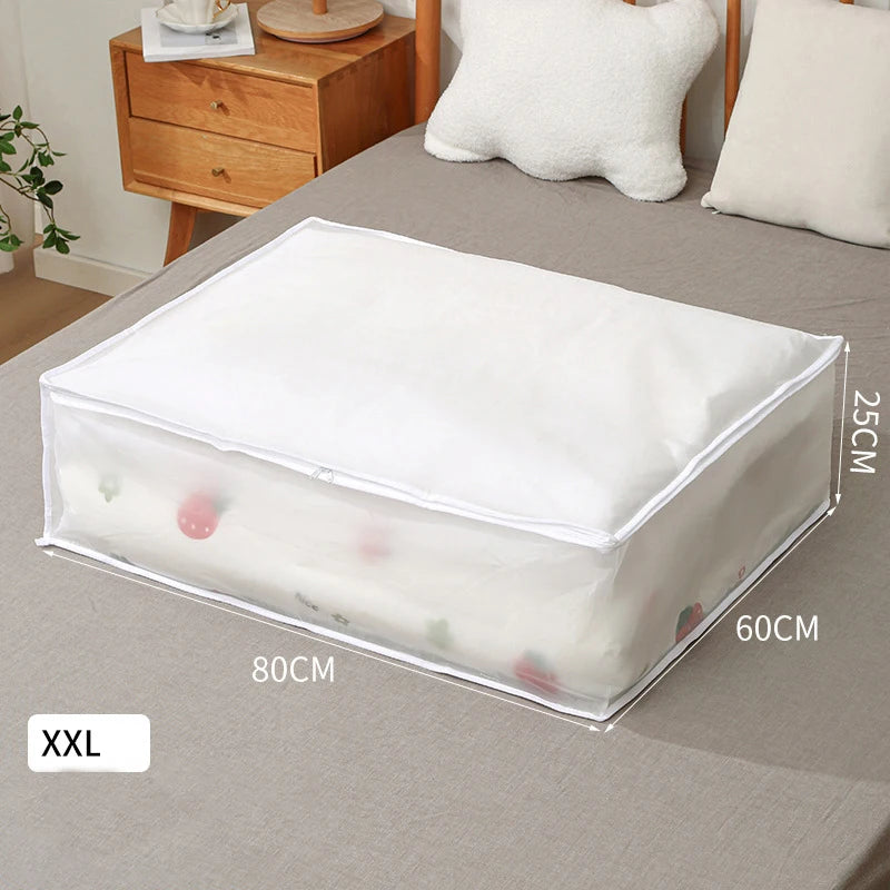 Underbed Storage Bag Foldable Quilt Bag Wardrobe Clothes Storage Box Dustproof Organizer Large Capacity Quilt Storage Bag