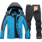 Men's Ski Suit Winter Waterproof Snowboard Wear Set Outdoor Men Snow Fleece Jackets Pants Overalls For Husband Windproof Hooded