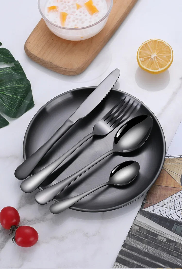 11 Pcs/lot Picnic Tableware Kit Portable Stainless Steel Knife Fork Spoon Plate Cutlery Set Outdoor Travel Camping Equipment