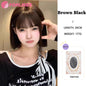 FORLISEE Synthetic Wig Short Black Brown with Bangs for Women Bob Straight Wig High Temperature Daily Cosplay Party Wigs