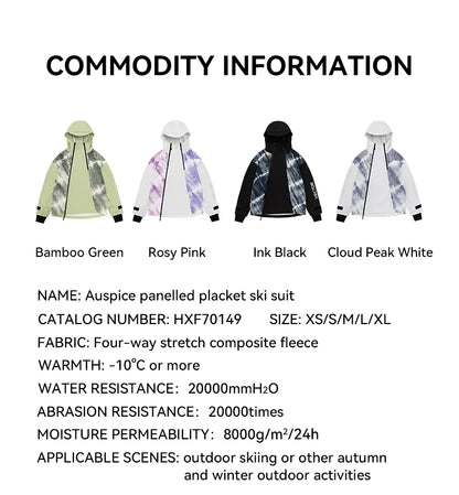 VECTOR Men and Women Splicing Skiing Skiing Top Waterproof Windproof Warm Durable Indoor and Outdoor Skiing Snowboard Jacket