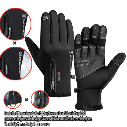 Winter Warm Touch Screen Gloves Outdoor Windproof Waterproof Cold-proof Gloves Men Driving Cycling Fishing Ski Gloves