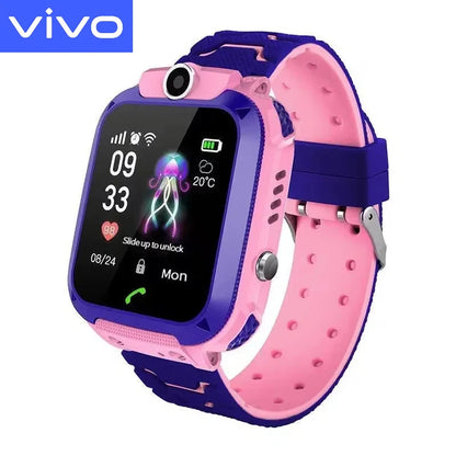 VIVO Kids Smart Watch SOS Antil-lost GPS Location Camera Sim Card Call Waterproof Smart Watch For Android Ios Kids Gift 2025 New