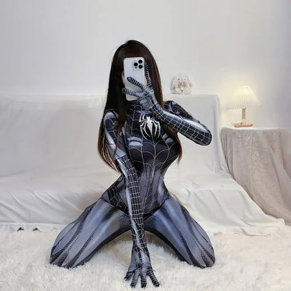 Sexy Women's Spider Man Costume Halloween Girl Superhero Cospaly Venom Spider Man Corset for Women Girl Spandex Suit Jumpsuit