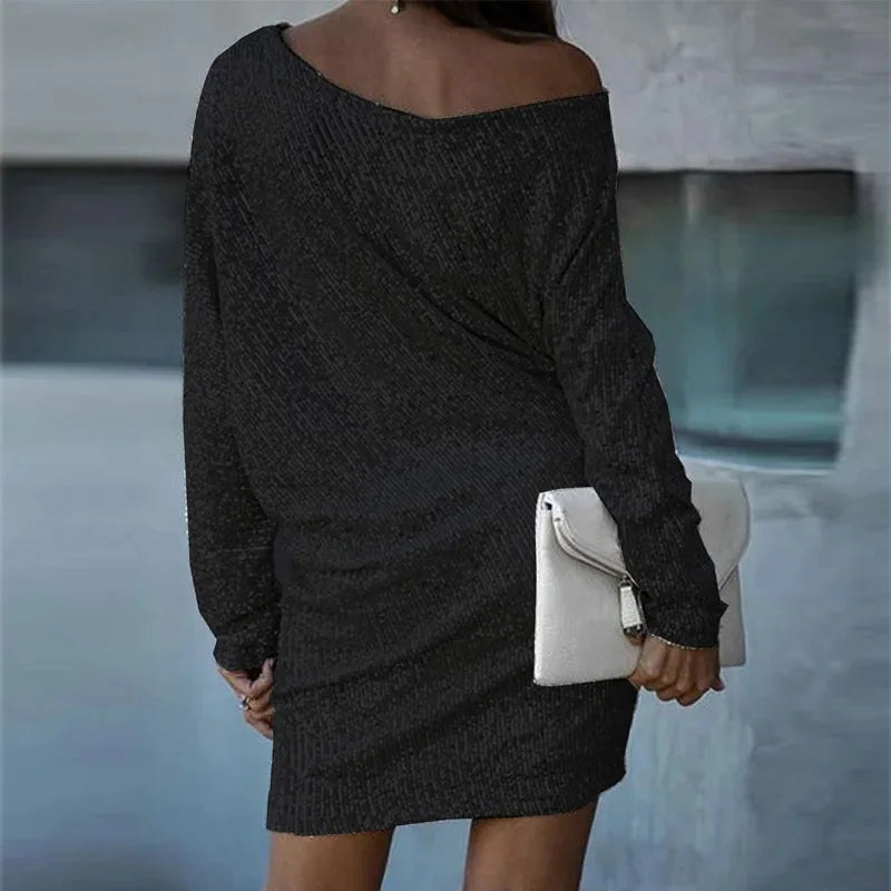 Sequin Summer Dresses Women Mini Off Shoulder Spring Maxi Party Prom Dress Night High Waist Streetwear Sexy Elegant Vestidos
