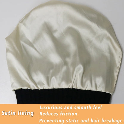 100%Cashmere Beanie Hat for Women's Winter Satin Lined Knitted Solid Skullies Cap Silk Lining Soft Warm Slouchy Bonnet