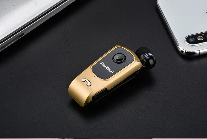 Fineblue F920 Wireless Retractable Portable Mini Bluetooth Headset Calls Remind Vibration Wear Clip Sports Running Earphone