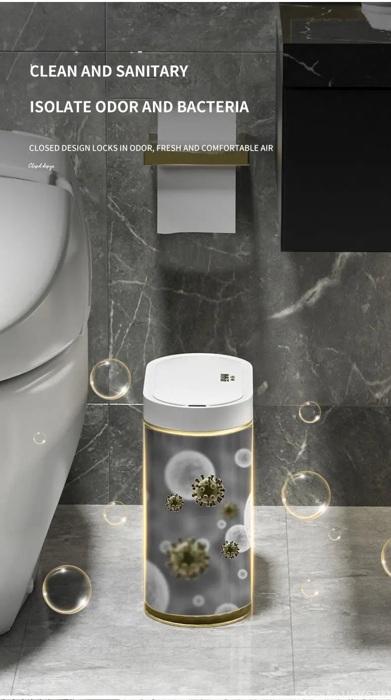 7L/9L Smart Trash Can Electronic Automatic Smart Sensor Garbage Bin Household Toilet Waste Garbage Can for Kitchen Bathroom