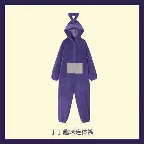 Adult Kids Costume Home 4 Colors Funny Tinky Winky Anime Tele baby tubbies Laa-Laa Po Soft Long Sleeves Piece Pajamas Costume