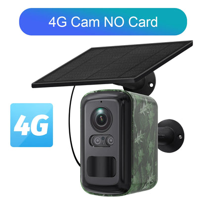 UBOX 5MP Mini 4G Solar Camera Outdoor WiFi Surveillance Camera Camouflage Wildlife Cam CCTV PIR Detection Color/IR Night Vision