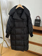 Schinteon Women White Duck Down Long Jacket Autumn Winter Warm Casual Over Size Loose Outwear Soft Comfortable Fashion Coat New