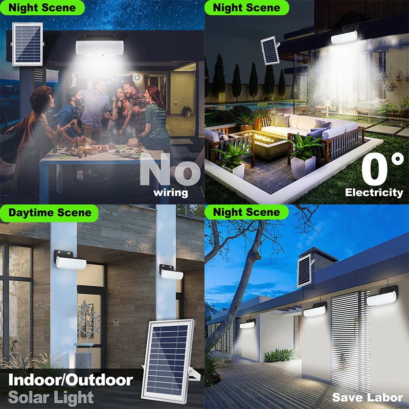 New Solar Light 2700K/4500K/6000K Dimmable Indoor Outdoor LED Solar Lamp with Remote Control IP65 Waterproof Solar Spotlight