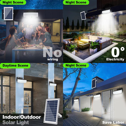 New Solar Light 2700K/4500K/6000K Dimmable Indoor Outdoor LED Solar Lamp with Remote Control IP65 Waterproof Solar Spotlight
