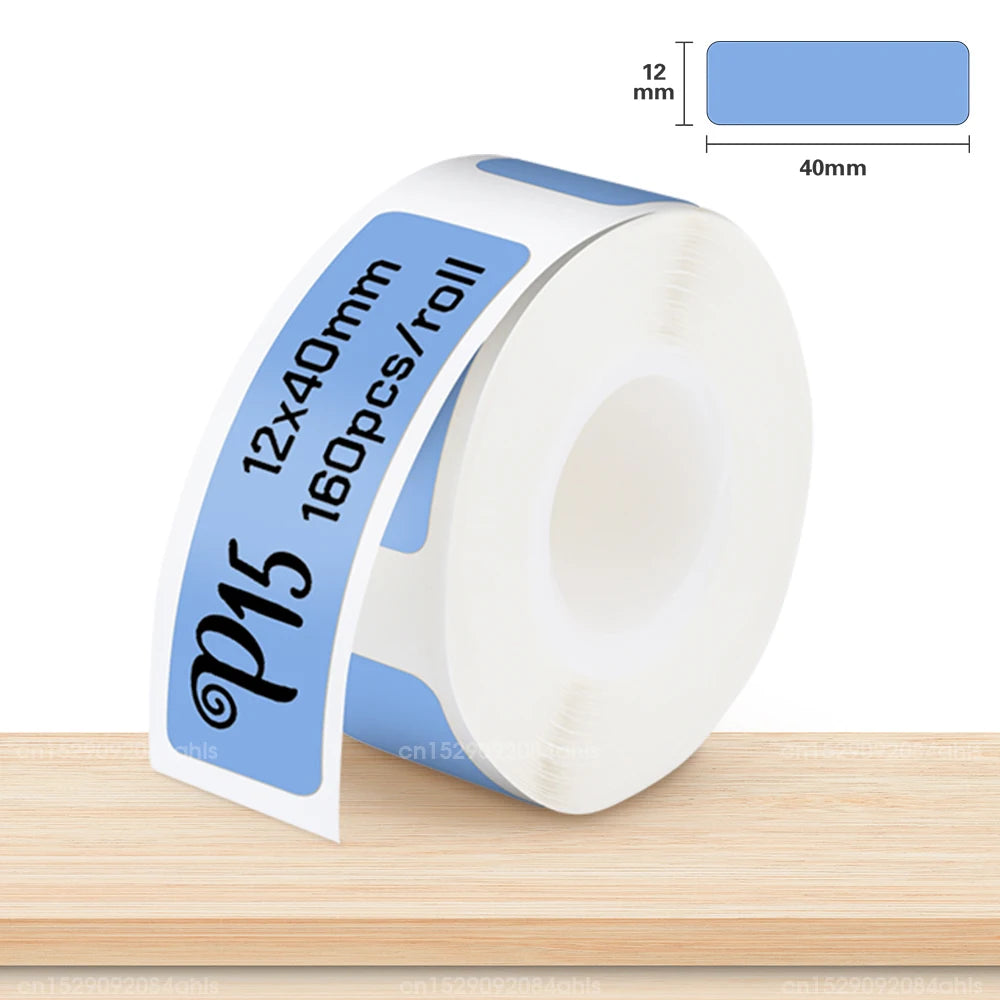 P15 Label Paper Roll White Adhesive Sticker for Marklife P15 P12 Q30 Q30S Label Printer 15*30mm 15*50mm Transparent Label Tape