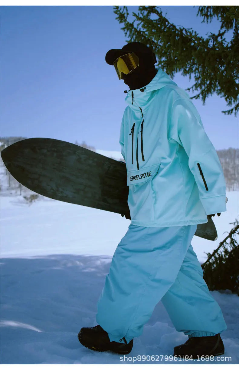 3L Ski Wear Women Man Hooded Sweater Reflective Trend Ski Coat Thickened Warmth and Waterproof Ski Equipment Ski Jacket Women