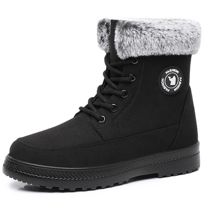 Winter New Women's Thick Plush Cotton Boots and Mid Top Warm Snow Boots Are Fashionable  Trendy  and Upgraded for Warmth