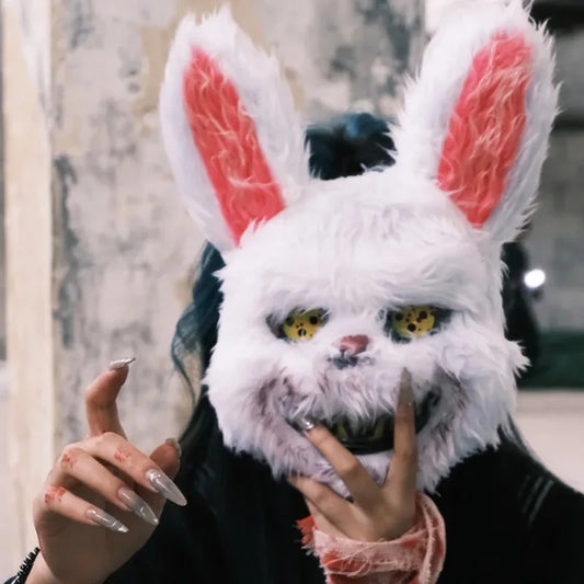 Cartoon Bear Rabbit Halloween Cosplay Face Mask Fancy Party Stage Make-up Scary Head Cover Carnival Costume Prop Masquerade Mask