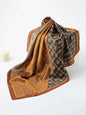 Square imitation silk scarf scarf for women multi-functional multi-floral silk texture scarf
