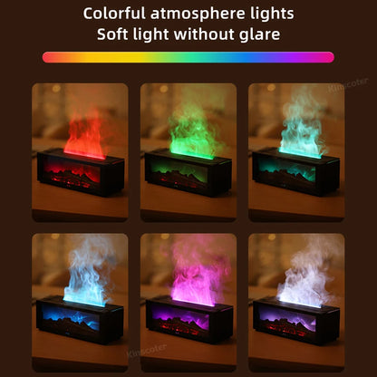 Creative Fireplace Aroma Diffuser Essential Oil Air Humidifier Difusor Remote Control Desktop Decoration for Home Holiday Gift