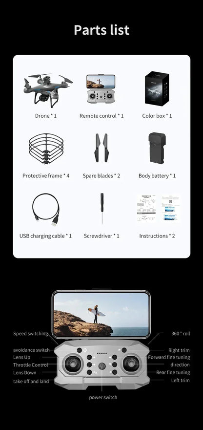 2025 KY102 Drone 8K Professional Dual Camera Brushless Quadcopter Obstacle Avoidance Optical Flow Aerial Drone RC 10000M