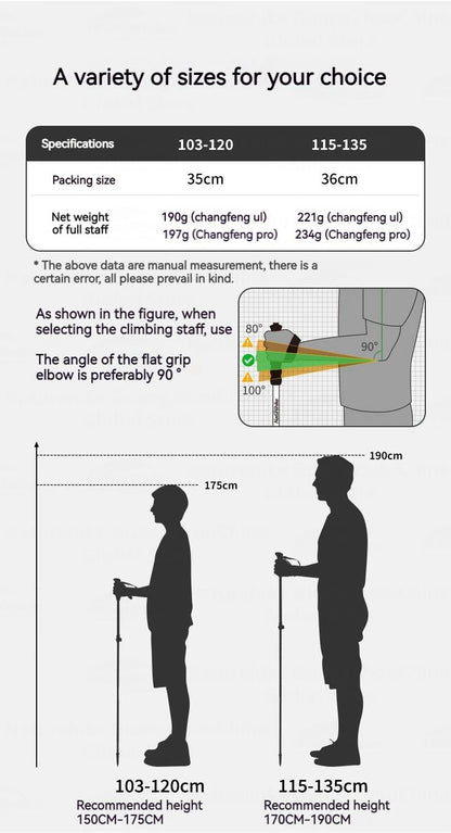 Naturehike 5-Section Walking Stick Pole Carbon Fiber Aluminum Alloy Folding Teleskopic Ultralight Trekking Hiking Canes UL Pro