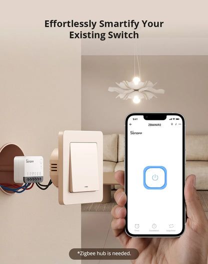 NEW SONOFF ZBMINIR2 Zigbee3.0 Mini Smart Switch Detach Relay Neutral Wire Required Remote Control Via Alexa Google SmartThings