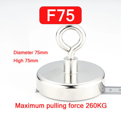 Neodymium Fishing Magnets, Rare Earth Magnet with Countersunk Hole Eyebolt Diameter for Retrieving in River and Magnetic Fishing