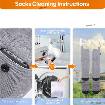 New Heated Socks for Men Women Rechargeable 6000mah Battery Electric Socks Winter Foot Warmer Outdoor Skiing Hunting Fishing