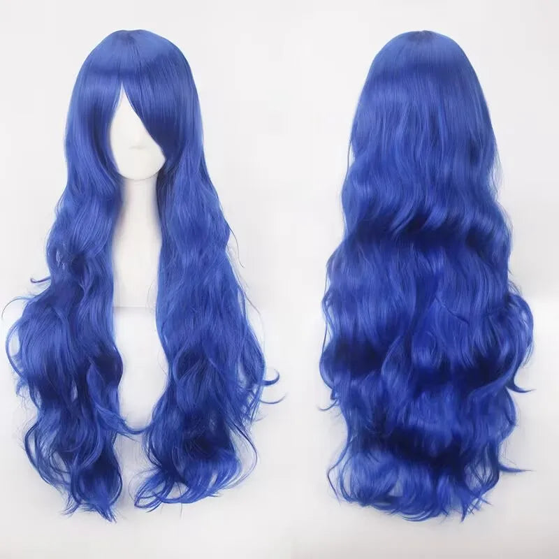 Bride Emily Cosplay Costume Wig Zombie Ghost Emily Blue Printed Dress Gothic Clothing Halloween Party Princess Dress Suit