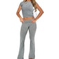 2 Piece Sets for Women Summer Sports Outfits Short Sleeve Solid Sexy Slim Crop T-Shirts Pants Leggings Y2K Clothes Streetwear