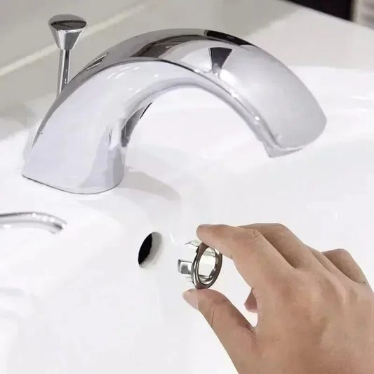 24/1Pcs Faucet Wash Basin Overflow Ring Sink Overflow Cover Home Kitchen Bathroom Basin Trim Bath Sink Round Hollow Ring Plug